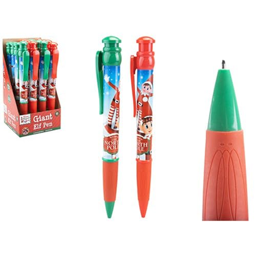 Riesiger skurriler Elf-inspirierter Stift, verschiedene Farben, 1 Stück (2 verschiedene Farben: grün und rot), perfektes Geschenk für Feiertage und Schreibbegeisterte von PMS