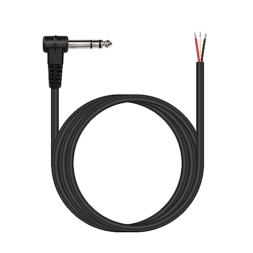PNGKNYOCN 1/4" TRS zu blankem Draht, 90 Grad Ersatz 6,5mm TRS Stecker zu blankem Draht offenes Ende für Mikrofon-Lautsprecherkabel Reparatur（1M/3FT） von PNGKNYOCN