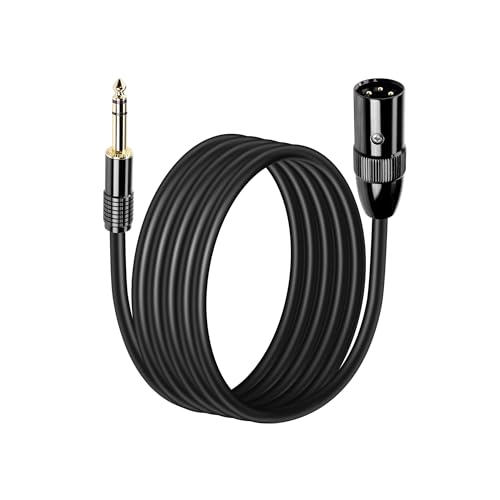PNGKNYOCN 1/4 auf XLR Kabel, 2M 6,35mm (1/4 Zoll) TRS auf XLR Male Stereo Balanced Mikrofonkabel für Mikrofone, Verstärker, Mischpulte (1/4 inch TRS, 2M) von PNGKNYOCN