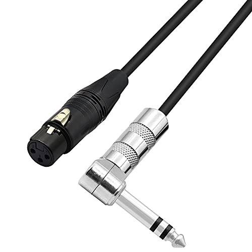 PNGKNYOCN 1/4 auf XLR-Kabel, 90 Grad rechtwinklig, 6,35 mm TRS-Stecker auf XLR-Buchse, Audio-Stereo-Mikrofonkabel für Lautsprecher, Bühne, DJ und mehr (0.5M) von PNGKNYOCN