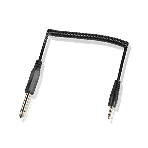 PNGKNYOCN 1/8" zu 1/4" Mono Audio Kabel,3.5mm(1/8 Zoll) TS Stecker zu 6.35mm (1/4 Zoll) TS Stecker Audio Coiled Kabel für Verstärker, Lautsprecher, Guita (3.5mm TS Male) von PNGKNYOCN