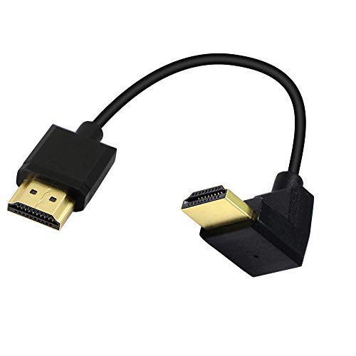 PNGKNYOCN 15cm HDMI Stecker auf Stecker kurzes Kabel, 90 Grad nach oben Hochgeschwindigkeits-HDMI 2.0 Adapter Kabel unterstützt 4K@60 Hz, für Raspberry Pi, Tablet, Kamera usw. (Black Down) von PNGKNYOCN