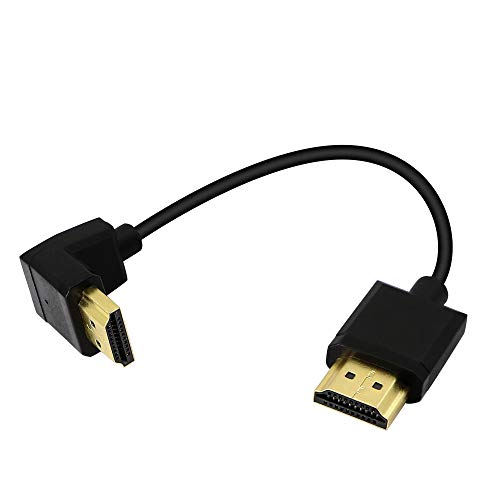 PNGKNYOCN 15cm HDMI Stecker auf Stecker kurzes Kabel 90 Grad Rechtwinklig nach oben biegen HDMI 2.0 Adapter kabel unterstützt 4K @ 60 Hz, für Raspberry Pi, Tablet, Kamera usw. (Black up) von PNGKNYOCN