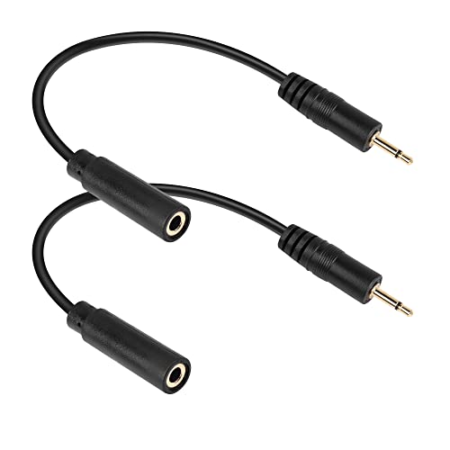 PNGKNYOCN 2,5 mm auf 3,5 mm Adapterkabel, 2 Pack 2,5 mm Mono-Stecker auf 3,5 mm TRS-Buchse Audio Jack kurzes Kabel für Smartphone Kopfhörer usw. (20 cm) von PNGKNYOCN