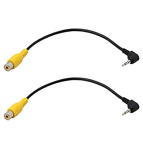 PNGKNYOCN 2,5 mm auf Cinch-Kabel, 2 Stück, 2,5 mm Rückfahrkamera-Stecker auf Cinch-Kabel, GPS-Navigator, Video, AV-Eingang, Adapterkabel (20 cm) von PNGKNYOCN