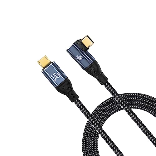 PNGKNYOCN 240W USB C zu USB C Kabel, 2M PD3.1 USB 2.0 Typ C 5A Schnellladekabel Rechtwinkliges Nylongeflecht Kompatibel mit 140W 100W Schnellladung (Side Bend 2M) von PNGKNYOCN