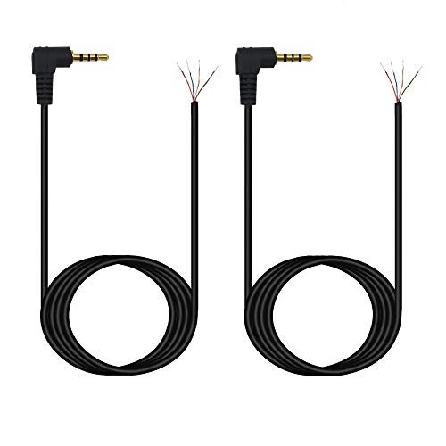 PNGKNYOCN 3.3 Fuß 2.5mm 4-Pol Stereo Stecker auf Bare Wire, Stereo 2.5mm Stecker Jack Stecker Audio Kabel für Kopfhörer, Mikrofon, Kabel Reparatur (2-Pack) von PNGKNYOCN
