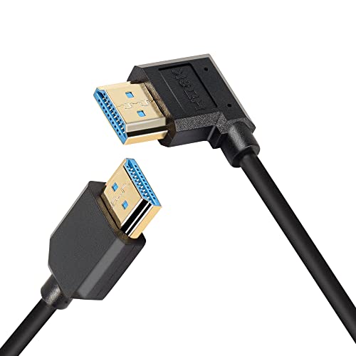 PNGKNYOCN 8K HDMI 2.1 kurzes Kabel, 0,3 m, 90 Grad, Ultra High Speed HDMI-Kabel, links gebogen, HDMI-Stecker auf Stecker, unterstützt 8K @ 60Hz, dynamisches HDR, HDCP 2.2&2.3, eARC (links/0,3 m) von PNGKNYOCN