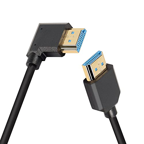 PNGKNYOCN 8K HDMI 2.1 kurzes Kabel, 0,3 m, 90 Grad, Ultra-High-Speed-HDMI-Kabel, rechts gebogen, HDMI-Stecker auf Stecker, unterstützt 8K @ 60Hz, dynamisches HDR, HDCP 2.2 & 2.3, eARC (rechts/0,3 m) von PNGKNYOCN