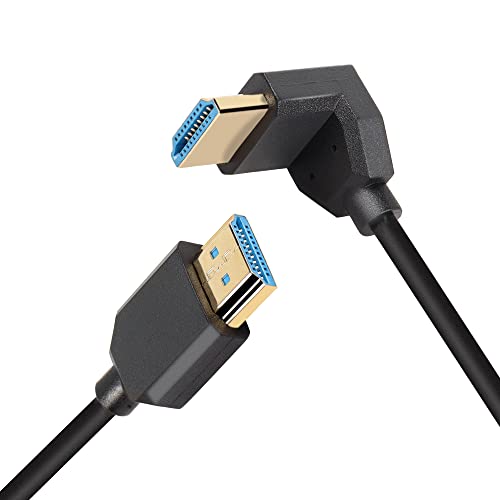 PNGKNYOCN 8K HDMI 2.1 kurzes Kabel, 0,3 m 90 Grad Ultra High Speed HDMI-Kabel, nach oben gebogen HDMI-Stecker auf Stecker, unterstützt 8K @ 60Hz, dynamisches HDR, HDCP 2.2&2.3, eARC (UP/0,3m) von PNGKNYOCN