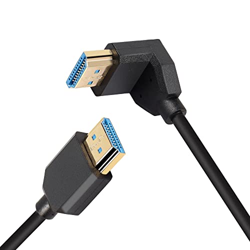 PNGKNYOCN 8K HDMI 2.1 kurzes Kabel, 0,3 m 90 Grad Ultra High Speed HDMI-Kabel, nach unten gebogen, HDMI-Stecker auf Stecker, unterstützt 8K @ 60Hz, dynamisches HDR, HDCP 2.2&2.3, eARC (Down/0.3m) von PNGKNYOCN