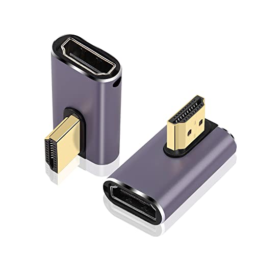 PNGKNYOCN 8K HDMI Right Angle Adapter, 2 Pack 90 Grad Ultra HD 48Gbps Linker Winkel HDMI 2.1 Stecker auf Buchse, Kompatibel mit 4K 120Hz, 8K 60Hz, HDR, Dolby Vision, für Xbox, PC, TV (Left Bend) von PNGKNYOCN