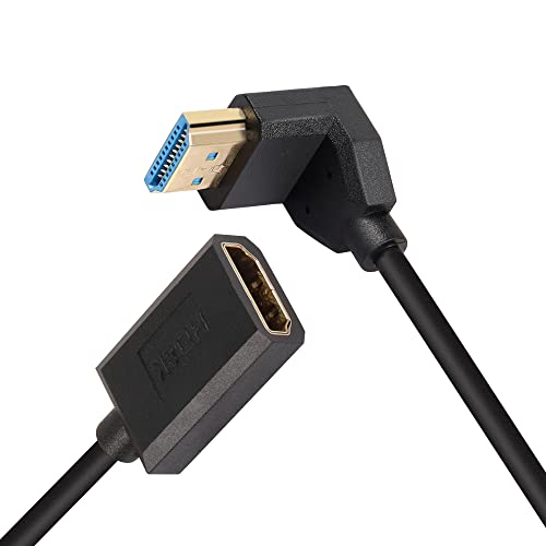 PNGKNYOCN 8K HDMI kurzes Kabel, 0,3 m, 90 Grad Ultra High Speed Down Bend HDMI 2.1 Stecker auf Buchse, Verlängerungskabel, unterstützt 8K @ 60Hz, dynamisches HDR, HDCP 2.2 & 2.3, eARC (Down Bend) von PNGKNYOCN