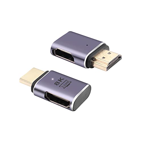 PNGKNYOCN 90 Grad HDMI Adapter 8K, 2 Pack rechtwinklige 48Gbps HDMI 2.1 Stecker zu Buchse Extender Adapter Unterstützung 8K@60Hz, 4K@120Hz, HDR, eARC (Right Bend) von PNGKNYOCN