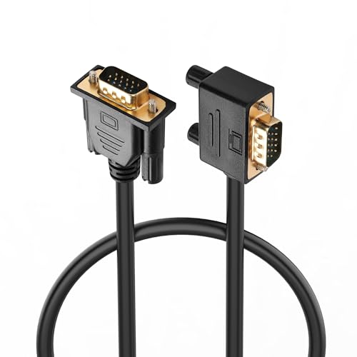 PNGKNYOCN 90 Grad VGA Kabel, 0.5M 1080P Full HD rechtwinkliges VGA Stecker zu VGA Stecker Monitor Kabel für Computer Monitor Projektor und mehr (0.5M) von PNGKNYOCN