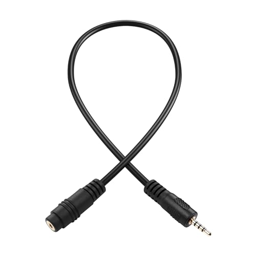 PNGKNYOCN Audio-Verlängerungskabel, 2,5 mm TRRS-Stecker auf Buchse Stereo-Aux-Kabel, kompatibel mit Kopfhörern, Mikrofonen（0.3M） von PNGKNYOCN