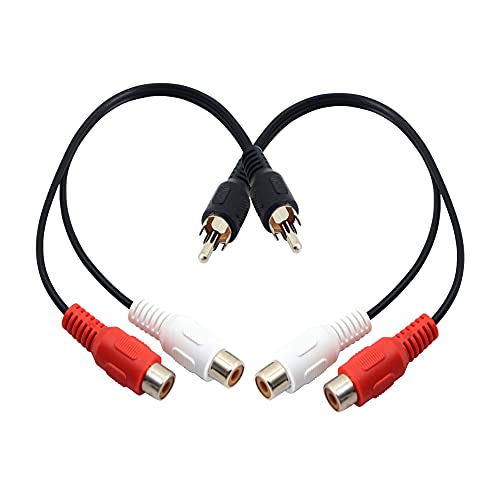 PNGKNYOCN Cinch-Y-Splitterkabel, 2 Stück, 1 Stecker auf 2 Buchsen, Stereo-Audio-Adapterkabel, RCA auf 2 Cinch-Verlängerungskabel (20 cm) von PNGKNYOCN