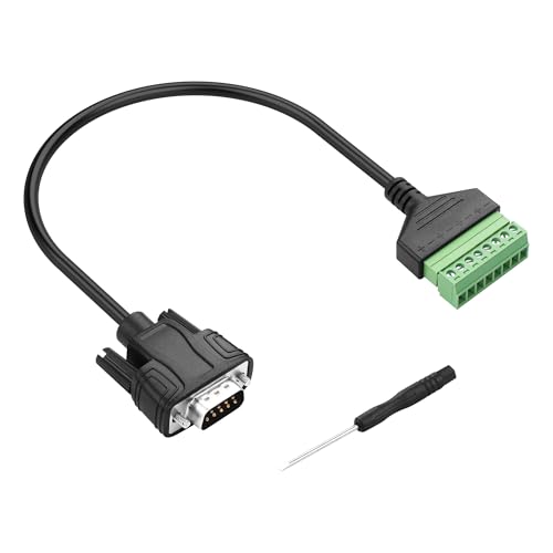 PNGKNYOCN DB9-Stecker auf 8-Pin-Schraubklemmen-Adapter，RS232 9-Pin-Stecker auf 8-Pin-Bolzen-Schraubklemme lötfreies Kabel (0.3M) (Male) von PNGKNYOCN