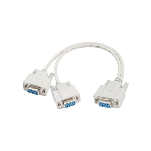 PNGKNYOCN DB9 Y Splitter Kabel DB9 9 Pin 1 Buchse ale zu 2 Buchsen Rs232 Serielle Splitter Adapter Straight-Through Kabel für den Anschluss verschiedener serieller Schnittstellengeräte 30cm von PNGKNYOCN