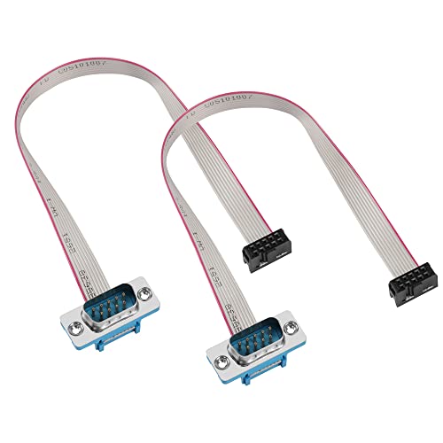 PNGKNYOCN DB9 auf 10-poliges IDC Serielles RS232 Stecker auf 10-poliges Motherboard-Header-Flachbandkabel (0,3 m) von PNGKNYOCN