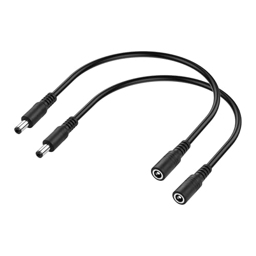 PNGKNYOCN DC 5.5 x 2.1mm Verlängerungskabel, 0.3M 12V 5.5mm x 2.1mm Stecker zu Buchse Verlängerungskabel für Sicherheitskamera, LED-Streifen, CCTV IP-Überwachung（2-Pack） (DC 5.5 x 2.1mm) von PNGKNYOCN