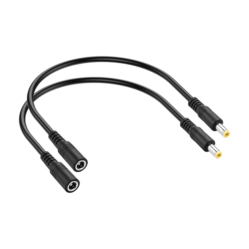 PNGKNYOCN DC 5.5 x 2.5mm Stromkabel, 2 Pack DC 5.5mm x 2.5mm Stecker auf Buchse Verlängerungskabel für Sicherheitskamera, LED-Streifen, CCTV IP-Überwachung（0.3M） von PNGKNYOCN