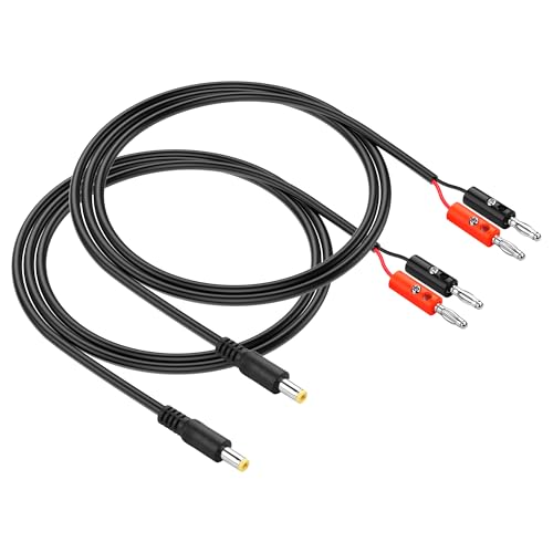 PNGKNYOCN DC 5.5mm x 2.5mm auf 4mm Bananenstecker Kabel,DC 5525 Stecker auf 4mm Bullet Bananenstecker 18AWG Kabelstecker 1 M/3.2FT (2-Pack) (1M) von PNGKNYOCN