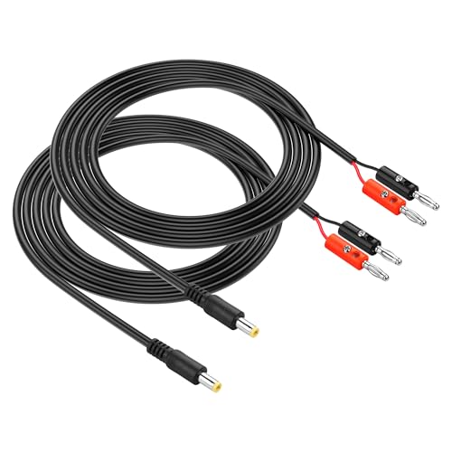 PNGKNYOCN DC 5.5mm x 2.5mm auf 4mm Bananenstecker Kabel,DC 5525 Stecker auf 4mm Bullet Bananenstecker 18AWG Kabelstecker 1.5M/4.9FT (2-Pack) (1.5M) von PNGKNYOCN
