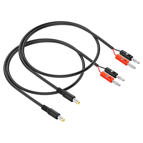 PNGKNYOCN DC 5.5mm x 2.5mm auf 4mm Bananenstecker Kabel,DC 5525 Stecker auf 4mm Bullet Bananenstecker18AWG Kabelstecker 50cm 1.6FT (2-Pack) (0.5M) von PNGKNYOCN