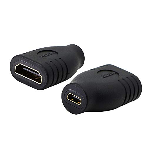 PNGKNYOCN Micro-HDMI-Adapter-Verlängerung, HDMI-Typ-D-Buchse auf HDMI-Typ-A-Buchse, Kupplung, unterstützt 3D, 4K, 1080P, KANGPING für Kameras, Computer, Projektoren (2er-Pack) von PNGKNYOCN