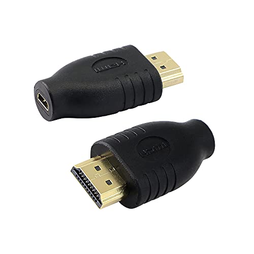 PNGKNYOCN Micro-HDMI-Adapter-Verlängerung, HDMI Typ A Stecker auf Micro-HDMI Typ D Buchse, unterstützt 3D 4K 1080P für Kameras, Computer, Projektoren (2er-Pack) von PNGKNYOCN