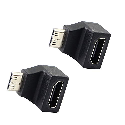 PNGKNYOCN Mini-HDMI-Adapter, rechtwinkliger 90-Grad-Mini-HDMI-zu-Standard-HDMI-Anschluss Unterstützung 4K 1080P, KANGPING für Kameras, Computer, Projektoren (2-Pack) von PNGKNYOCN