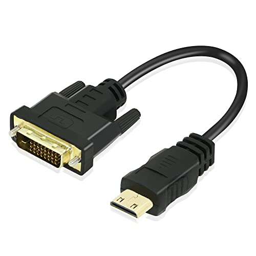 PNGKNYOCN Mini-HDMI auf DVI-Kabel, Mini-HDMI-Stecker auf DVI-D-Stecker, digitales Monitor-Adapterkabel für Computer, Monitor, Projektor und mehr von PNGKNYOCN