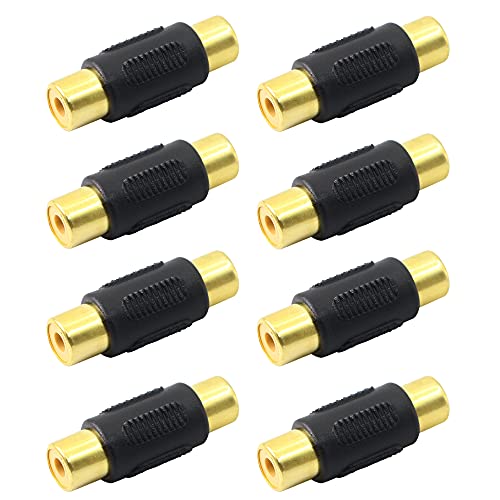 PNGKNYOCN RCA Buchse auf Buchse Koppler vergoldet Audio Video Kabel Adapter Extender für Lautsprecher, RCA Kabel, Verstärker (8er-Pack) von PNGKNYOCN