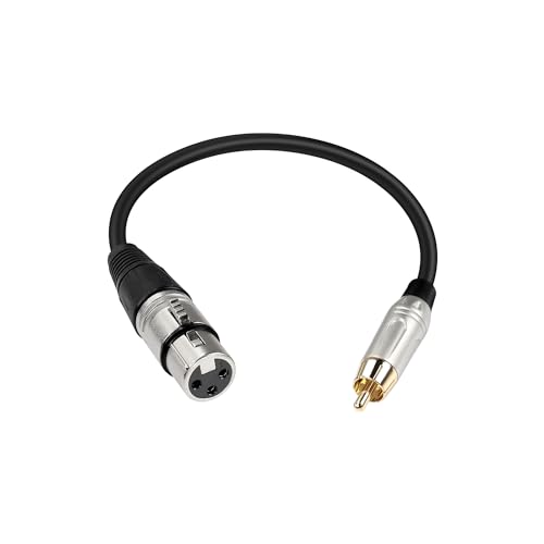 PNGKNYOCN RCA to XLR Short Cable，Unbalanced Microphone Cable RCA Male to 3 Pin XLR Female Audio Cord for Amplifier Mixer Microphone (0.3M/1FT von PNGKNYOCN