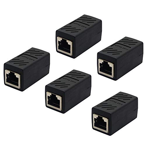 PNGKNYOCN RJ45-Buchse zu Buchse Koppler Ethernet-Kabel-Extender-Adapter kompatibel mit Cat7, Cat6a, Cat5a Netzwerk (5-Pack) von PNGKNYOCN