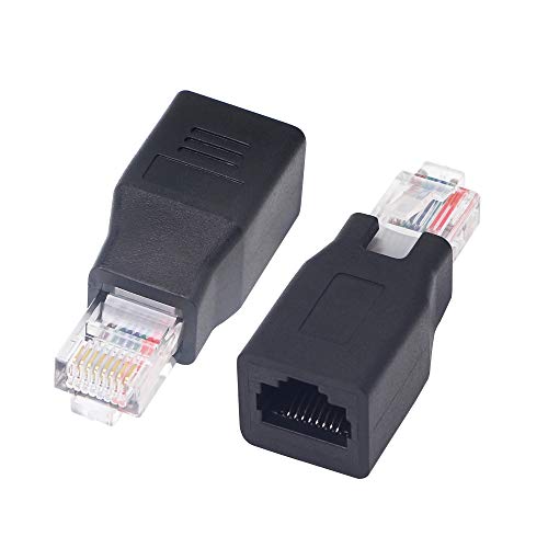 PNGKNYOCN RJ45-Ethernet-Adapter Cat5 / Cat5e / Cat6-Ethernet-Stecker auf Buchse Netzwerk-Erweiterungsanschluss zum Schutz der nativen Buchse des Geräts (2-Pack) von PNGKNYOCN