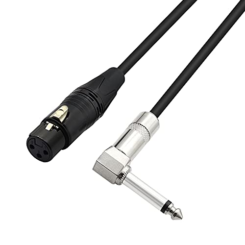 PNGKNYOCN Rechteckiger Winkel 6.35mm Mono zu XLR 3 Pin Kabel, 90 Grad 1/4 Stecker zu XLR Buchse Verbindungskabel für Soundbox, Mikrofon, Leistungsverstärker usw. (50cm) von PNGKNYOCN