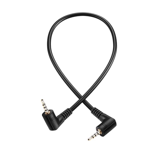 PNGKNYOCN Rechtwinkliges 2,5-mm-Audio-Aux-Kabel, 90 Grad 2,5-mm-Stecker auf TRRS-Stereo-Kopfhörerbuchse Anschlusskabel für Headset Kopfhörer Mikrofon (90 Degree to 90 Degree, 0.3M) von PNGKNYOCN
