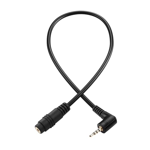 PNGKNYOCN Rechtwinkliges 2,5-mm-Audio-Verlängerungskabel, 90 Grad 2,5-mm-TRRS-Stecker zu weiblichem Stereo-Aux-Kabel, kompatibel mit Kopfhörern, Mikrofonen（0,3M） von PNGKNYOCN