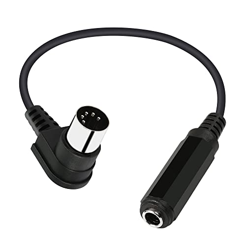 PNGKNYOCN Rechtwinkliges DIN 5-polig auf 6,35 mm Kabel 90 Grad MIDI-Stecker auf 6,35 mm Buchse TRS-Audio-Adapterkabel für Lautsprecher, Verstärker, Mixer, MIDI-Keyboard usw. (30 cm) von PNGKNYOCN