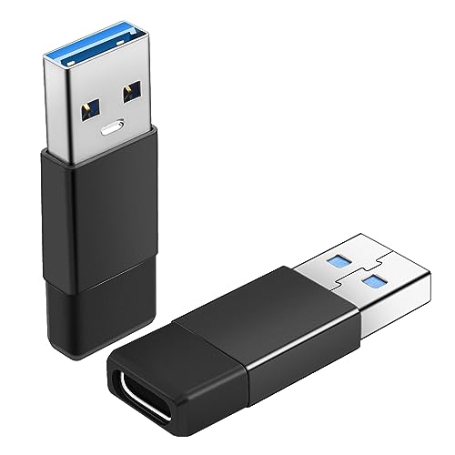 PNGKNYOCN USB C Buchse auf USB Stecker Adapter USB 3.1 GEN 2 auf Typ C Stecker Schnellladung & Daten 10 Gbit/s max 5 V USB-C auf USB Adapter für Laptop, Telefon, Power Banks (2er-Pack) von PNGKNYOCN