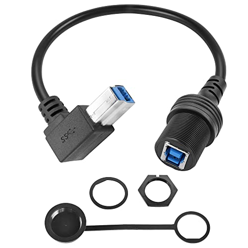 PNGKNYOCN USB Typ B 3.0 Mount-Kabel, 0,3 m/1 TF rechtwinkliger USB B 3.0 Drucker Scanner Stecker auf Buchse, Unterputz-Verlängerungskabel (linker Winkel) von PNGKNYOCN