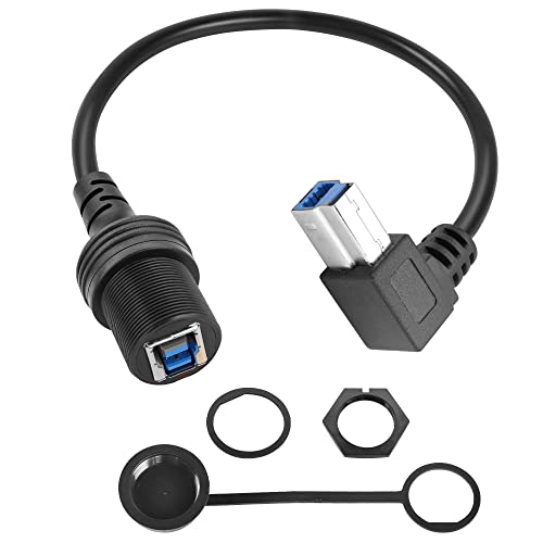 PNGKNYOCN USB Typ B 3.0 Mount-Kabel, 0,3 m/1 TF rechtwinkliger USB B 3.0 Drucker Scanner Stecker auf Buchse, Unterputz-Verlängerungskabel (rechtwinklig) von PNGKNYOCN
