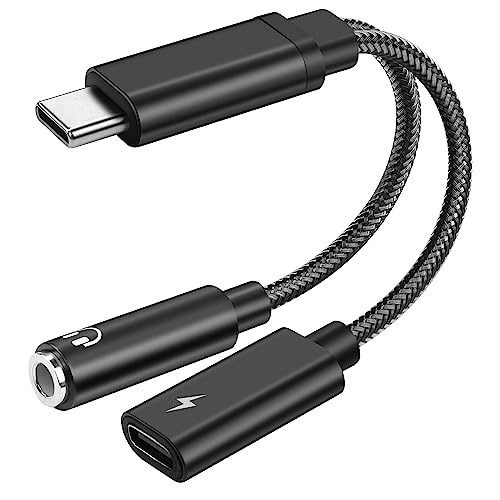 PNGKNYOCN USB c auf 3,5 mm Kopfhörer und Ladegerät Adapter, 2-in-1 Typ Kopfhörer-Buchse Ladeleistung Aux-Kabel für kann 3,5 mm Geräte während des Ladevorgangs verwenden von PNGKNYOCN