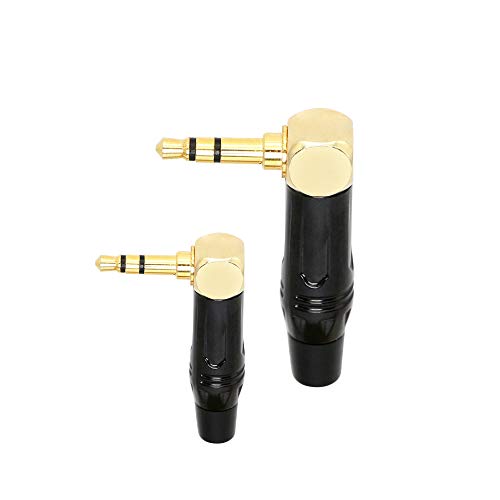 PNGKNYOCN Winkel-Adapter 3,5mm Klinkenstecker 3,5 mm 3-polig TRS ErsatzStecker Lötanschlüsse,für die Reparatur von Kopfhörern (2-Pack) von PNGKNYOCN
