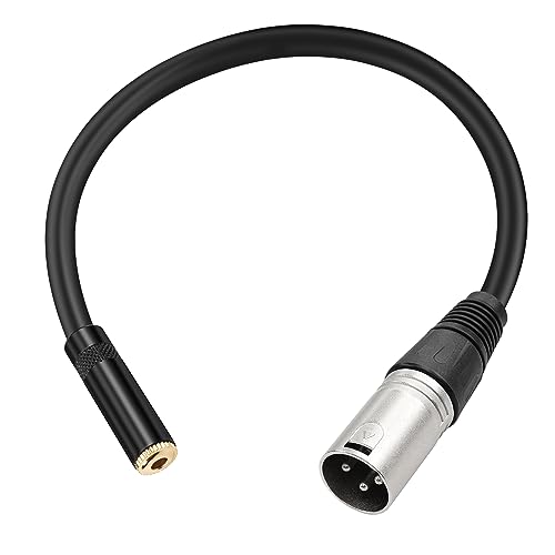 PNGKNYOCN XLR auf 1/8 Kurzes Kabel, symmetrisches 3.5mm (1/8 Zoll) TRS Buchse Stereo Klinke auf XLR Stecker Adapterkabel（0.3M/1FT） von PNGKNYOCN