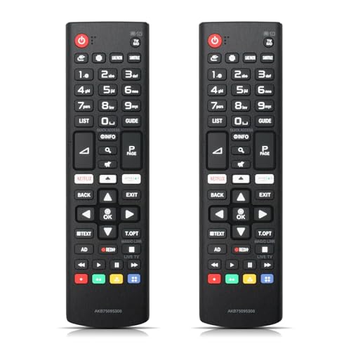 2 Stück Ersatz für LG Fernbedienung, Fernbedienung Kompatibel mit Alle LG Fernseher Fernbedienung - Keine Programmierung erforderlich(SUB: AKB75095303, AKB75095308, AKB75375608, AKB75675301) von PNGOS
