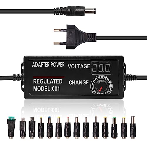 PNGOS Universal Netzteil 3V-24V 3A Verstellbarer Netzadapter AC/DC Universal Ladegerät mit LED Spannungsanzeige und 14 pcs Adapter Stecker für 3V-24V Haushaltsgeräte LED Beleuchtung DC Motor DVD PNGOS Universal Netzteil 3V-24V 3A Verstellbarer Netzadapter AC/DC Universal Ladegerät mit LED Spannungsanzeige und 14 pcs Adapter Stecker für 3V-24V Haushaltsgeräte LED Beleuchtung DC Motor DVD von PNGOS