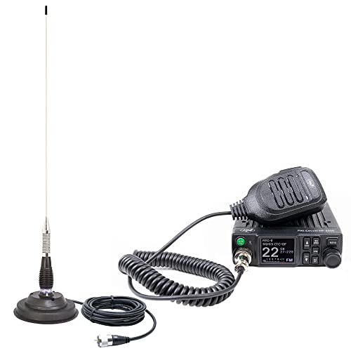 CB-Funk PNI Escort HP 8900 ASQ, 12-24V + CB Antenne PNI ML100 mit Magnetfuß, 12V / 24V Netzteil, RF Gain, Roger Beep, CTCSS-DCS, Dual Watch von PNI